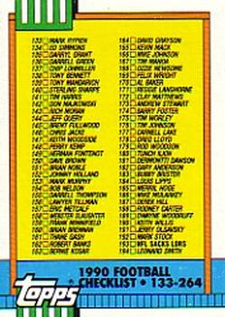 1990 Topps #498 Checklist: 133-264 Front