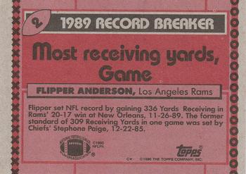 1990 Topps #2 Flipper Anderson Back