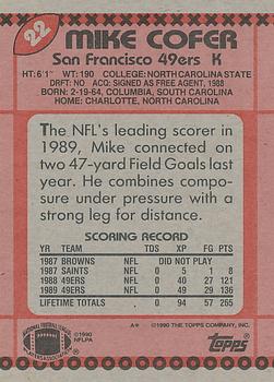 1990 Topps #22 Mike Cofer Back