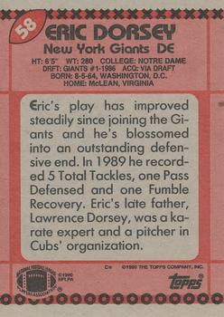 1990 Topps #58 Eric Dorsey Back