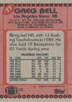 1990 Topps #77 Greg Bell Back