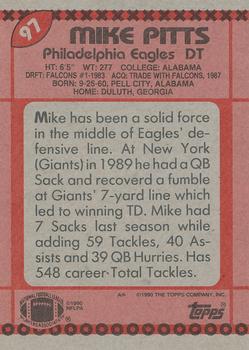 1990 Topps #97 Mike Pitts Back