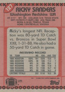 1990 Topps #127 Ricky Sanders Back