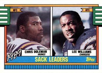 1990 Topps #193 1989 Sack Leaders (Chris Doleman / Lee Williams) Front