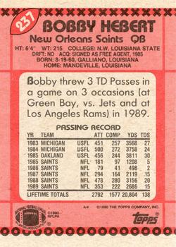 1990 Topps #237 Bobby Hebert Back