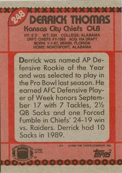 1990 Topps #248 Derrick Thomas Back
