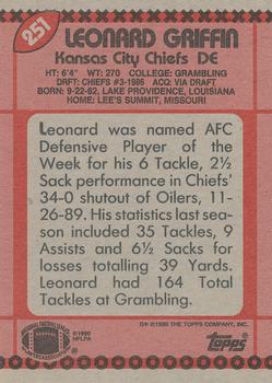 1990 Topps #251 Leonard Griffin Back
