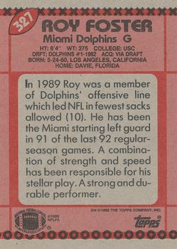 1990 Topps #327 Roy Foster Back