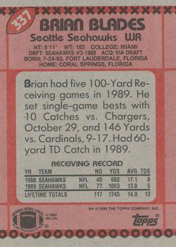 1990 Topps #337 Brian Blades Back