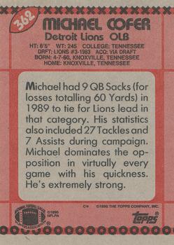 1990 Topps #362 Michael Cofer Back