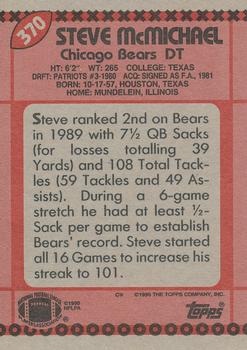 1990 Topps #370 Steve McMichael Back