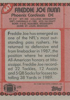 1990 Topps #447 Freddie Joe Nunn Back