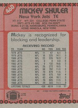 1990 Topps #460 Mickey Shuler Back