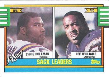 1990 Topps #193 1989 Sack Leaders (Chris Doleman / Lee Williams) Front