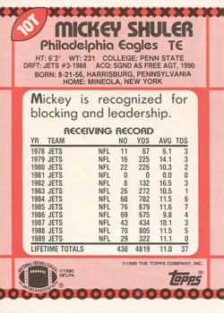 1990 Topps Traded #10T Mickey Shuler Back