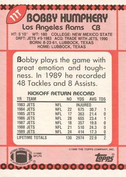 1990 Topps Traded #11T Bobby Humphery Back
