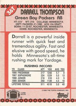 1990 Topps Traded #36T Darrell Thompson Back