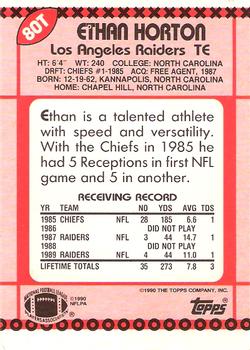 1990 Topps Traded #80T Ethan Horton Back