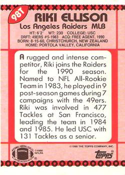 1990 Topps Traded #98T Riki Ellison Back