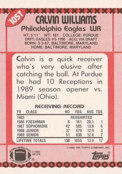 1990 Topps Traded #105T Calvin Williams Back
