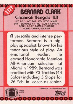 1990 Topps Traded #117T Bernard Clark Back