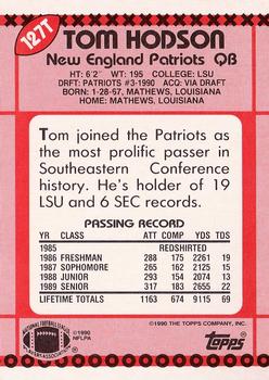 1990 Topps Traded #127T Tom Hodson Back