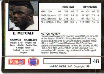 1991 Action Packed #48 Eric Metcalf Back