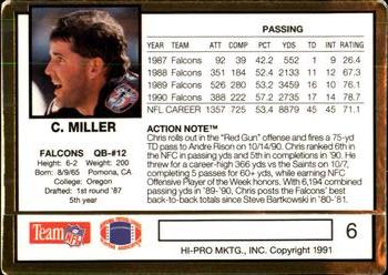 1991 Action Packed #6 Chris Miller Back