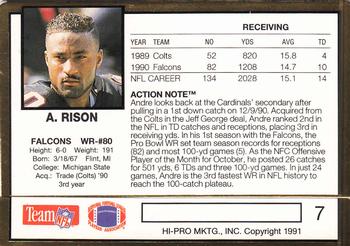 1991 Action Packed #7 Andre Rison Back