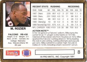 1991 Action Packed #8 Mike Rozier Back