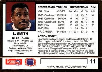 1991 Action Packed #11 Leonard Smith Back