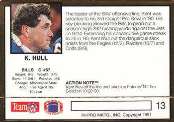 1991 Action Packed #13 Kent Hull Back