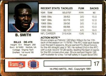 1991 Action Packed #17 Bruce Smith Back