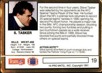 1991 Action Packed #19 Steve Tasker Back