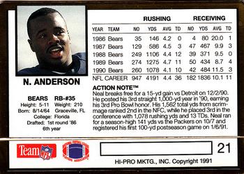 1991 Action Packed #21 Neal Anderson Back