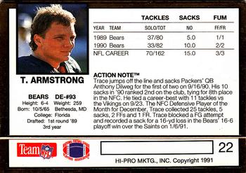 1991 Action Packed #22 Trace Armstrong Back