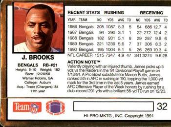 1991 Action Packed #32 James Brooks Back