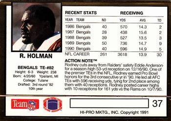 1991 Action Packed #37 Rodney Holman Back