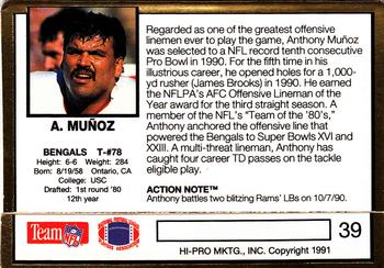 1991 Action Packed #39 Anthony Munoz Back