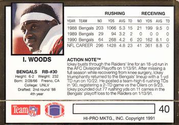 1991 Action Packed #40 Ickey Woods Back
