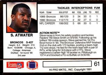 1991 Action Packed #61 Steve Atwater Back