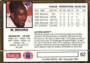 1991 Action Packed #62 Michael Brooks Back