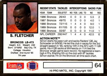 1991 Action Packed #64 Simon Fletcher Back
