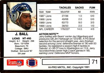 1991 Action Packed #71 Jerry Ball Back