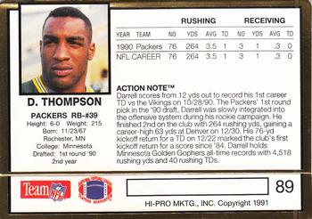 1991 Action Packed #89 Darrell Thompson Back