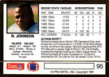 1991 Action Packed #95 Richard Johnson Back
