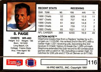 1991 Action Packed #116 Stephone Paige Back