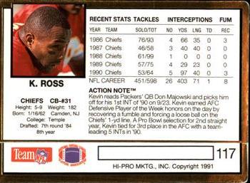 1991 Action Packed #117 Kevin Ross Back