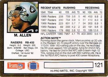 1991 Action Packed #121 Marcus Allen Back