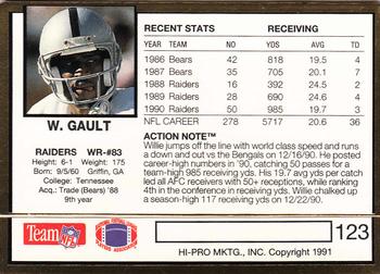 1991 Action Packed #123 Willie Gault Back